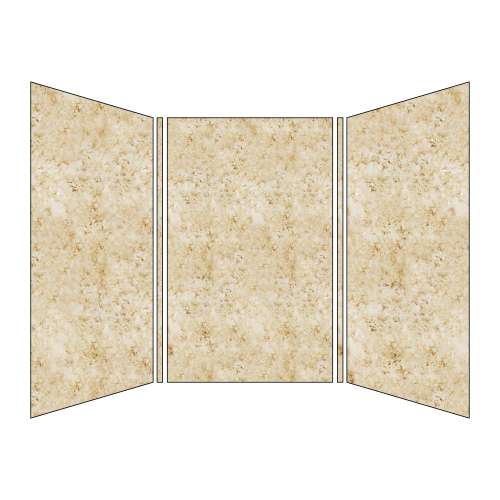 SMBWK606096-75 BelAir 60-In X 60-In X 96-In Glue To Wall 3-Piece Shower Wall Kit, Roman Walnut