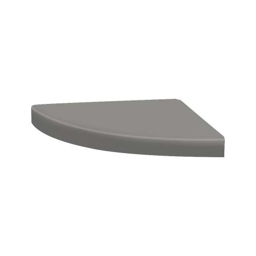 SMCCS1515-40 15-in x 15-in x 3-in Solid Surface Curved Corner Shower Seat, Dark Grey