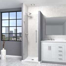Ethan 24-in W x 76-in H Hinged Shower Door