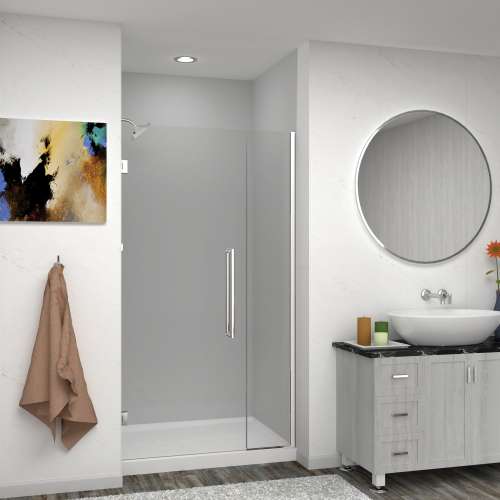 SMEHTB41297610C-T-PC Ethan 41-in W x 76-in H Hinged Shower Door in Polished Chrome with Clear Glass