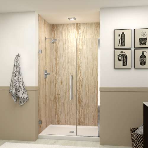 SMEHTB485307610C-T-PC Ethan 48.5-in W x 76-in H Hinged Shower Door in Polished Chrome with Clear Glass