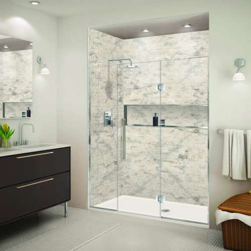 SMEHTF66247610C-T-PC Ethan 66-in W x 76-in H Hinged Shower Door in Polished Chrome with Clear Glass