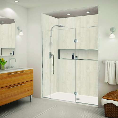 SMEHTF66307610C-T-PC Ethan 66-in W x 76-in H Hinged Shower Door in Polished Chrome with Clear Glass