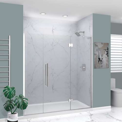 SMEHTF735257610C-T-PC Ethan 73.5-in W x 76-in H Hinged Shower Door in Polished Chrome with Clear Glass