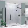 SMEHTF755277610C-T-MB Ethan 75.5-in W x 76-in H Hinged Shower Door in Matte Black with Clear Glass