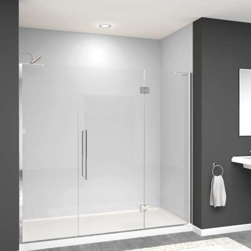 SMEHTF78307610C-T-PC Ethan 78-in W x 76-in H Hinged Shower Door in Polished Chrome with Clear Glass