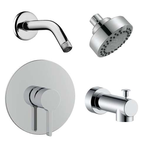 SMEPRK64T-1-PC Evanna Single Function Round ADA Pressure Balance Shower And Tub Set, Polished Chrome