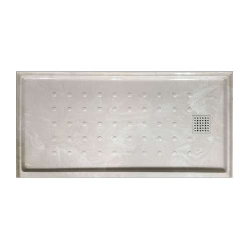 SMFM6032R-50 Monterey 60-in x 32-in Cultured Marble Shower Base With Color Matched Drain Cover And Right Hand Drain, Moonstone