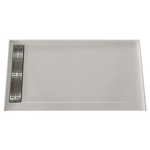 SMFSC6030L-87 60-in x 30-in Cast Solid Surface Commercial Shower Base With Left Hand Drain, Concrete