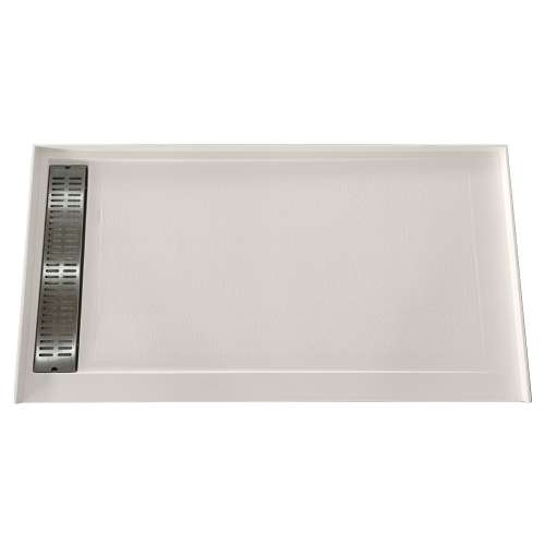 SMFSC6032L-02 60-in x 32-in Cast Solid Surface Commercial Shower Base With Left Hand Drain, Cameo