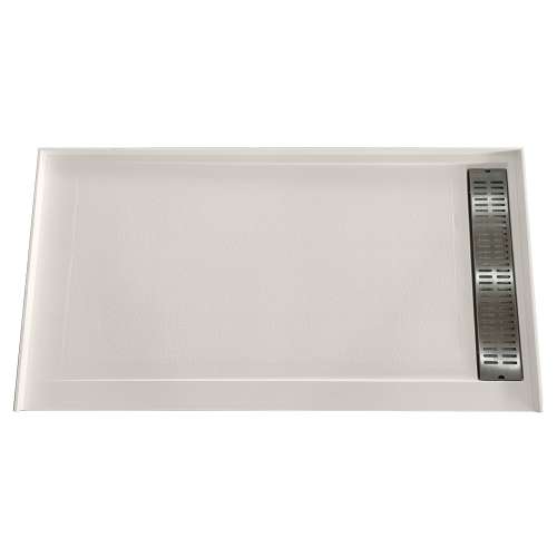 SMFSC6032R-02 60-in x 32-in Cast Solid Surface Commercial Shower Base With Right Hand Drain, Cameo