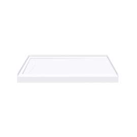 48-in x 34-in Low Threshold Left Hand Concealed Drain Shower Base, White