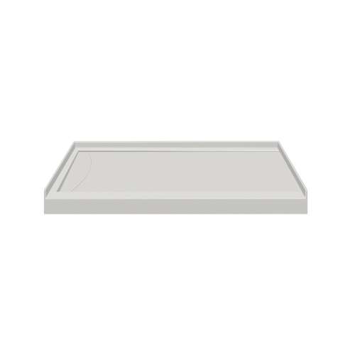 SMFSL4834L-87 48-in x 34-in Cast Solid Surface Low Profile Shower Base With Linear Concealed Left Hand Drain, Concrete 