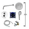 SMFTRHK1610-2-PC FlowStat Two Function Round ADA Thermostatic With Nine Function Hand Shower on Bar Set, Polished Chrome