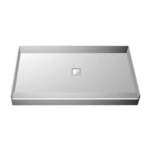 SMFTT6032C 60-in x 32-in Ready Tile Shower Base With Center Drain, Unfinished Grey