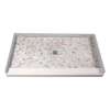 SMFPT6036C-HO 60-in x 36-in Genuine Marble Pre-Tiled And Pre-Grouted Shower Base With Center Drain, Hexagon Off-White