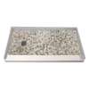 SMFPT6036L-PC 60-in x 36-in Genuine Marble Pre-Tiled And Pre-Grouted Shower Base With Left Hand Drain, Pebble Creme