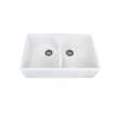 SMFUDT32209 Vance Butler 32-in x 20-in x 9-in Plain Front Equal Double Bowls Farmhouse Undermount Fireclay Kitchen Sink, White