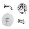 SMGPRK65T-1-BN Greyson Single Function Round ADA Pressure Balance Shower And Tub Set, Brushed Nickel