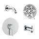SMGPRK65T-1-PC Greyson Single Function Round ADA Pressure Balance Shower And Tub Set, Polished Chrome