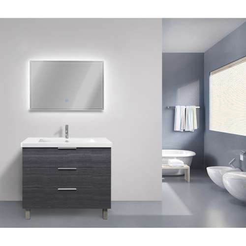 SMLMF3022 Fargo 30-in x 22-in LED-Backlit Contemporary Mirror With Touch Sensor