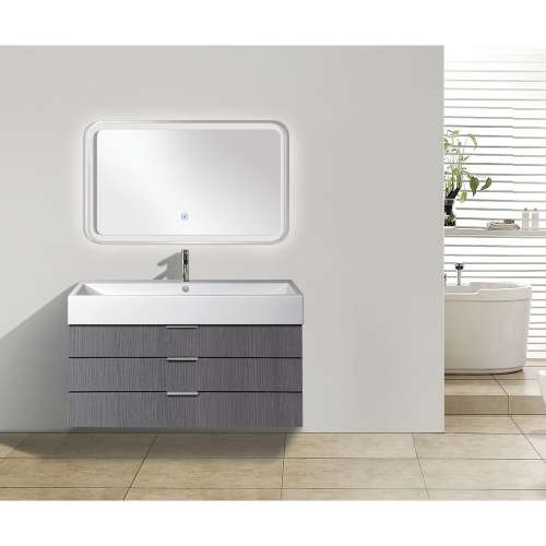 SMLMG4728 Griffin 47-in x 28-in LED-Front Lit Contemporary Mirror With Touch Sensor