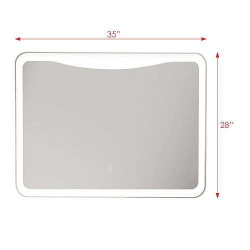 SMLMM3528 Mateo 35-in x 28-in LED-Front Lit Contemporary Mirror With Touch Sensor