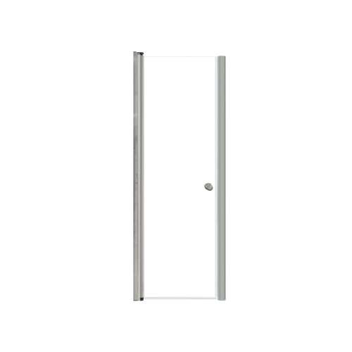 SMLSD247006C-BS Lydia 24-in x 70-in Pivot Shower Door With 1/4-in Clear Glass And Double-Sided Knobs, Brushed Stainless