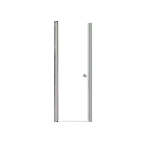 SMLSD257006C-BS Lydia 25-in x 70-in Pivot Shower Door With 1/4-in Clear Glass And Double-Sided Knobs, Brushed Stainless