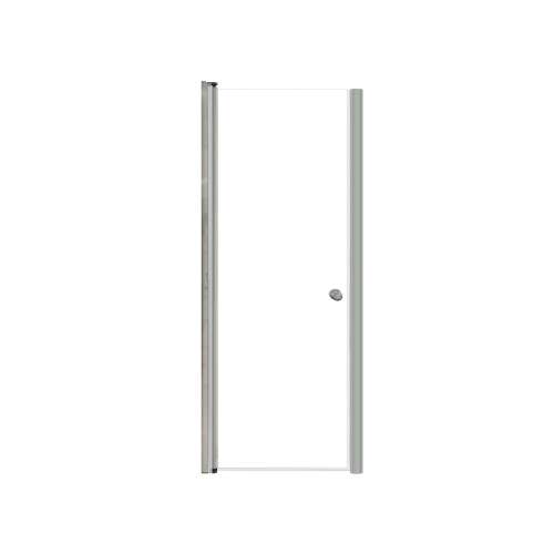 SMLSD287006C-BS Lydia 28-in x 70-in Pivot Shower Door With 1/4-in Clear Glass And Double-Sided Knobs, Brushed Stainless
