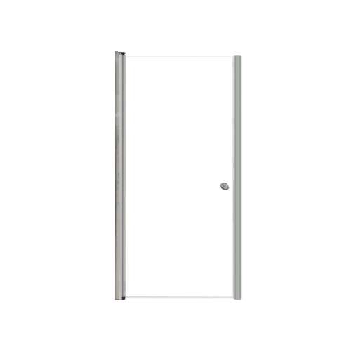 SMLSD347006C-BS Lydia 34-in x 70-in Pivot Shower Door With 1/4-in Clear Glass And Double-Sided Knobs, Brushed Stainless