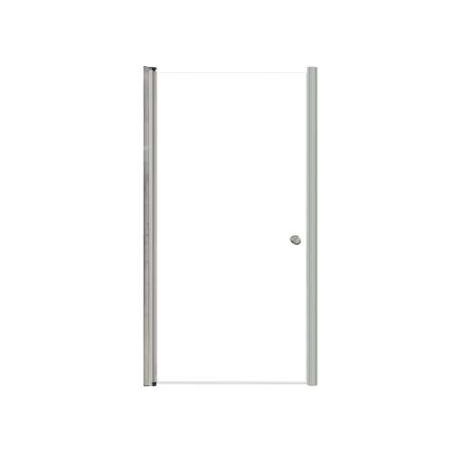 SMLSD367006C-BS Lydia 36-in x 70-in Pivot Shower Door With 1/4-in Clear Glass And Double-Sided Knobs, Brushed Stainless