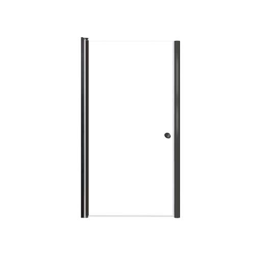SMLSD367006C-MB Lydia 36-in x 70-in Pivot Shower Door With 1/4-in Clear Glass And Double-Sided Knobs, Matte Black
