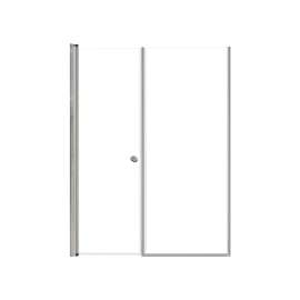 SMLSDF527006C-M Lydia 52-in x 70-in Pivot Shower Door And Fixed Panel With 1/4-in Clear Glass And Double-Sided Knob Handles