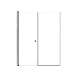 SMLSDF567006C-M Lydia 56-in x 70-in Pivot Shower Door And Fixed Panel With 1/4-in Clear Glass And Double-Sided Knob Handles