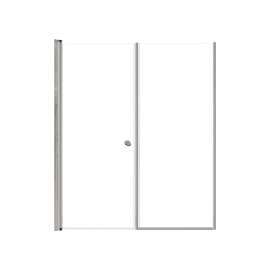 SMLSDF577006C-M Lydia 57-in x 70-in Pivot Shower Door And Fixed Panel With 1/4-in Clear Glass And Double-Sided Knob Handles
