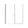 SMLSDF627006C-BS Lydia 62-in x 70-in Pivot Shower Door And Fixed Panel With 1/4-in Clear Glass And Double-Sided Knob Handles, Brushed Stainless