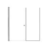 SMLSDF637006C-BS Lydia 63-in x 70-in Pivot Shower Door And Fixed Panel With 1/4-in Clear Glass And Double-Sided Knob Handles, Brushed Stainless
