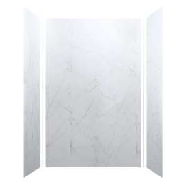 60-in x 36-in x 96-in Glue to Wall 3-Piece Shower Wall Kit, Palladium White