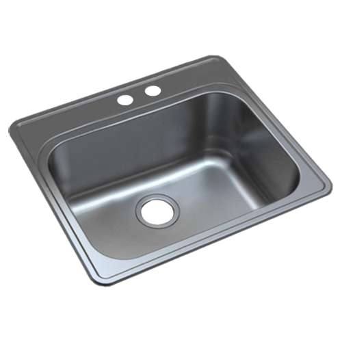 SMMTSB252212-MR2 Meridiana 25-in x 22-in x 12-in 16 Gauge Extra Deep Single Bowl Drop-In Stainless Steel Kitchen/Laundry Sink With MR2 Faucet Holes