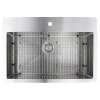 SMDTSS322210-1 Diamante 32-in x 22-in x 10-in 16 Gauge Super Single Bowl Micro Dual Mount Stainless Steel Kitchen Sink With 1 Faucet Hole, Bottom Sink Grid And Flip-Top Sink Strainer