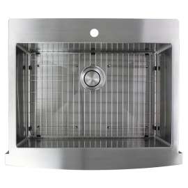 16 Gauge Super Single Micro Edge Dual Mount Stainless Steel Sink Bowl 29.75-in X 25.125-in x 10-in