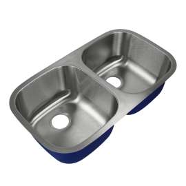 SMMUDE32189 Meridiana 32-in x 18-in x 9-in 16 Gauge Equal Double Bowls Undermount Stainless Steel Kitchen Sink