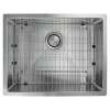 SMDUSBT241910-14 Diamante 24-in x 19-in x 10-in 14 Gauge Single Tapered Bowl Undermount Stainless Steel Kitchen Sink With Bottom Sink Grid And Flip-Top Sink Strainer