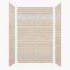 SMMWKD603696-28-HO Monterey 60-in x 36-in x 96-in Shower Wall Kit With Hexagon Off-White Deco Strip, Butternut (4-in x 8-in Subway Tile Pattern)