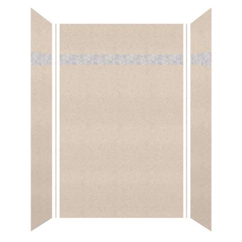 SMMWKD603696-28V-HO Monterey 60-in x 36-in x 96-in Shower Wall Kit With Hexagon Off-White Deco Strip, Butternut (Velvet Smooth Finish)