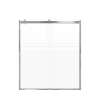 SMBRP607008F-BS Brevity 60-in x 70-in By-Pass Shower Door With 5/16-in Pattern Frost Glass And Without Handles, Brushed Stainless
