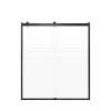 SMBRP607008F-MB Brevity 60-in x 70-in By-Pass Shower Door With 5/16-in Pattern Frost Glass And Without Handles, Matte Black