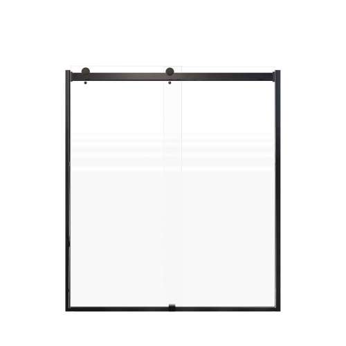 SMBRP607008F-MB Brevity 60-in x 70-in By-Pass Shower Door With 5/16-in Pattern Frost Glass And Without Handles, Matte Black