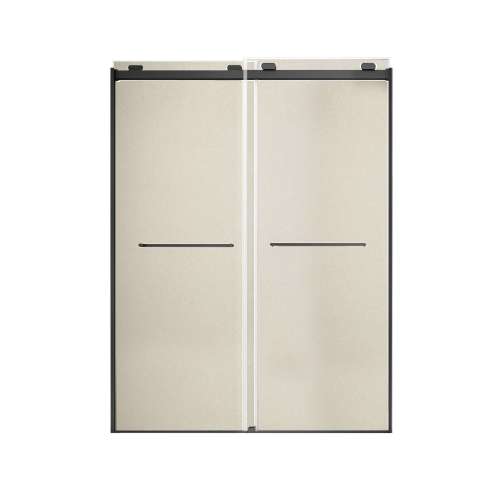 Samuel Müeller SMOBPT608009GP-MB Olivia 60-in x 80-in Bypass Shower Door With 11/32-in Golden Sparkling Glass And Royston Handles, Matte Black